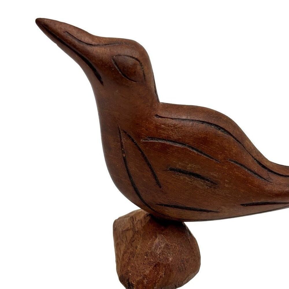 ‎Vintage Hand Carved Wooden Bird Figurine - Picture 4 of 9